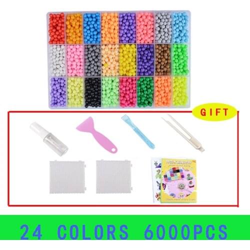 Water Beads Refill Puzzle Crystal DIY Water Spray Beads Set Ball Games 3D Handmade Magic Toys For Children 6000pcs 24 colors