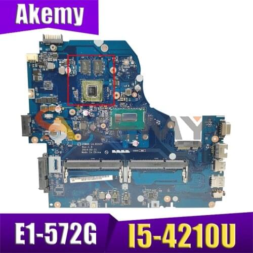 AKEMY Z5WAH LA-B162P PC Mainboard For Acer aspire E1-572G E1-572 Motherboard NBMRF11002 NBMRF11002 I5-4210U CPU DDR3L