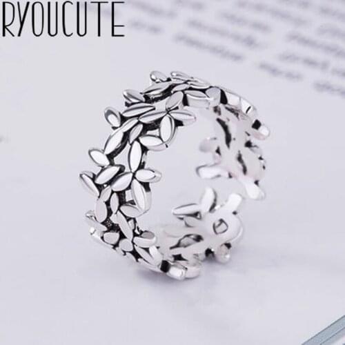 Bijoux Fashion Silver Color Leaf Rings for Women Men Big Open Finger Rings Wedding Jewelry Party Gifts