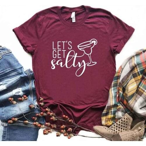 Lets get salty Cinco de Mayo Print Women tshirt Cotton Hipster Funny t-shirt Gift Lady Yong Girl 6 Color Top Tee R339