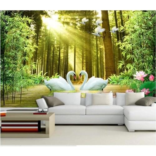 Custom photo murals wallpapers for walls 3 d Idyllic forest landscape mural living room wall papers home decor