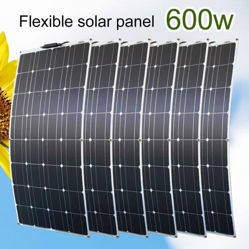 Solar Panel 600w Bendable Flexible Monocrystalline Solar Panel 100W 200W 300W Best Solar Panels for RV boat