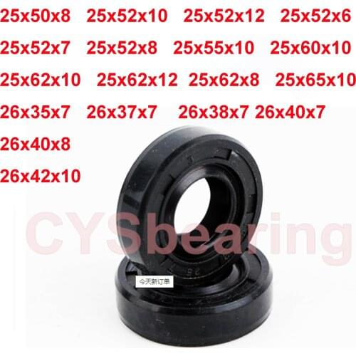 2pcs Skeleton Oil Seal 25x52x7 25x62x10 25x62x12 26x35x7 26x37x7 26x38x7 26x40x7 26x42x10mm TC NBR Radial Shaft Gasket