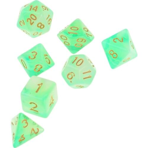 MagiDeal 7Pcs/Set Polyhedral Dice Toy d4 d6 d8 d10 d12 d20 for Dungeons and Dragons MTG TRPG Fun Game Toys