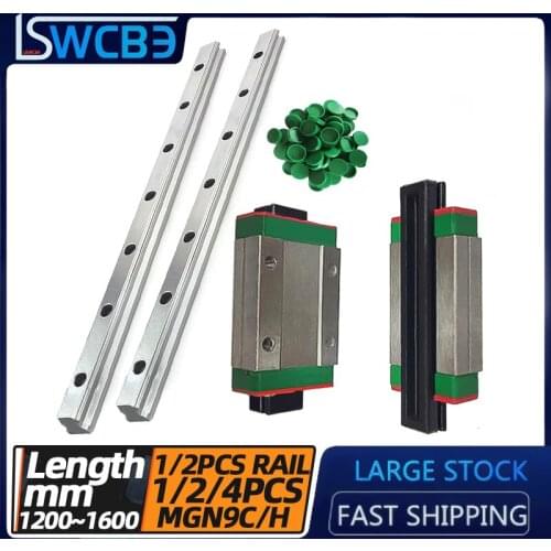 Miniature linear guide slider, MGN9 guide rail, L=1200-1600mm, MGN9C/MGN9H slider, high-precision small slide rail linear rail