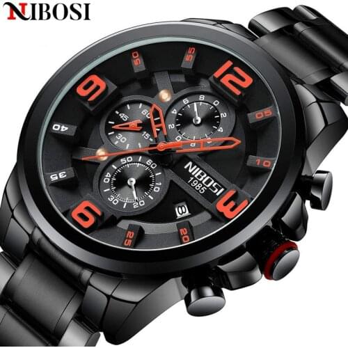 NIBOSI Men Watch Reloj Hombre 2018 Mens Watches Top Brand Luxury Quartz Watch Big Dial Sport Waterproof Relogio Masculino Saat
