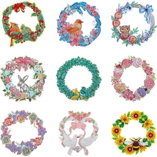 Round Wreath Series Decorative DIY Diamond Painting Drill Embroidery Cross Stitch Kits Rhinestone Crystal Home Decor