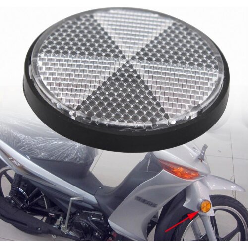 Motorcycle Round Clear Front Reflector Safety Mark Decal Sticker For Harley For ATV Bikes Dirt Scooter Cafe Racer Scrambler