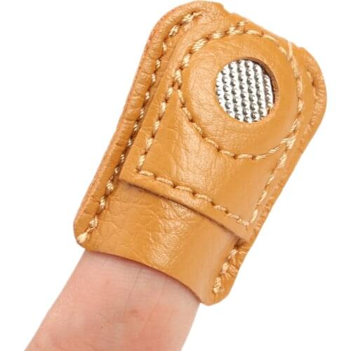 M/L Thimble Cover Protection DIY Wool Felting Leather Finger Cots Cover Thimble Thumb Fingertip Protection Gloves Sewing Tools