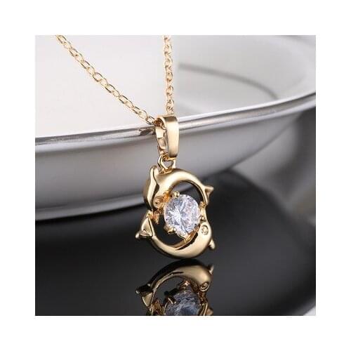 100 languages I love you Necklace Gold Chain Letter Necklace Women Jewelry Heart Dolphin Memory Wedding Necklace