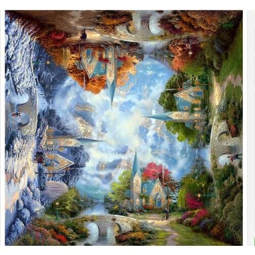 Custom photo wallpaper 3d ceiling wallpaper murals Castle garden modern oil painting the zenith mural wall papers home decor