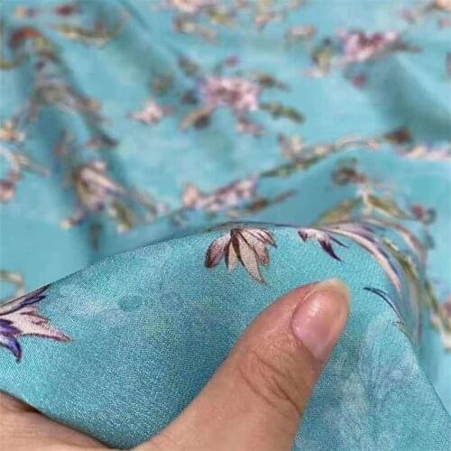 Broken Floral Silk High-end Fabric 18 Mumi Stretch Fashion Dress Silk Fabric Charmeuse Fabric Jacquard Yard Designer