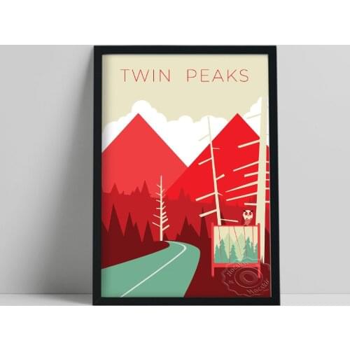 Twin Peaks Movie Print Poster, Mountain Sky Forest Abstract Art Prints, Vintage Minimalist Art Landscape Still Life Wall Decor