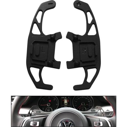 2pcs Black Steering Wheel Paddle Extension Shift Cover Extended For VW Volkswagen GOLF GTI R GTD GTE MK7 POLO Scirocco