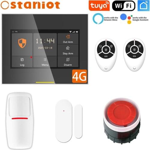 Staniot Tuya Smart Wirless WiFi & 4G Home Burglar Security Alarm System Kit that Supports Voice Call