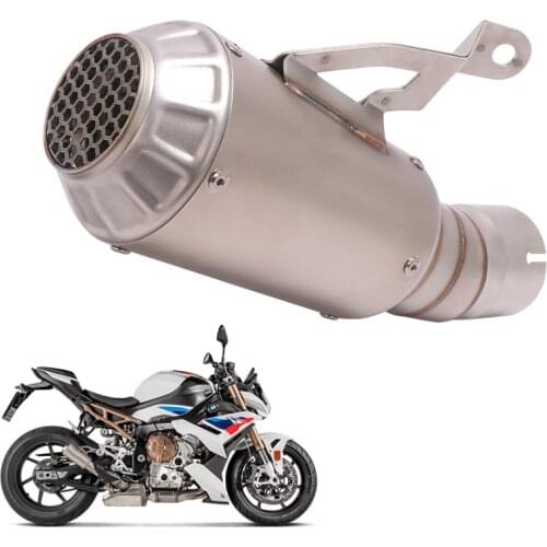For BMW S1000RR 2019-2021 Exhaust Pipe Motorcycle 60mm Slip-on Muffler No DB Killer Escape Reserve Catalyst Stainless Steel