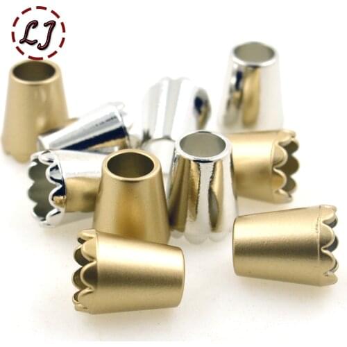 High quality 10pcs/lot gold silver decoration cord end stopper Toggle Clip for Paracord Bag Sports Wear Shoes garment accseeory