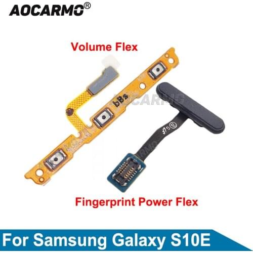 Aocarmo For Samsung Galaxy S10e S10E Fingerprint Power On Off Volume Up Down Button Flex Cable Replacement Part