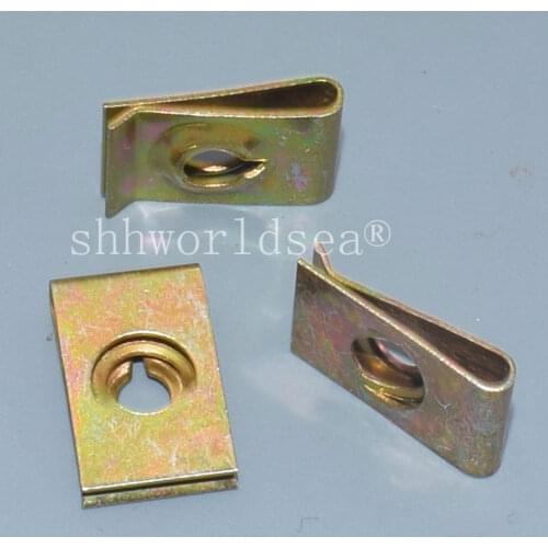 Shhworldsea 100PCS Iron clamp U color zinc plating Auto Metal Clip Car Metal Fastener Retainer Fastner Clips