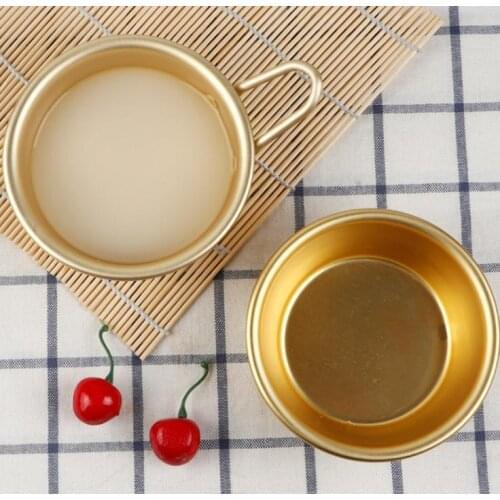120pcs Gold Color Korean Traditional Aluminum Round Rice Bowl Wine Cup for Makgeolli Korean Wine Cups SN2717