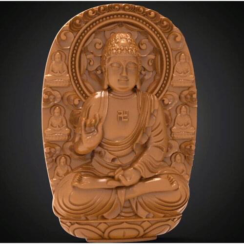 3d model relief for cnc or 3D printers in STL file format Buddha relief