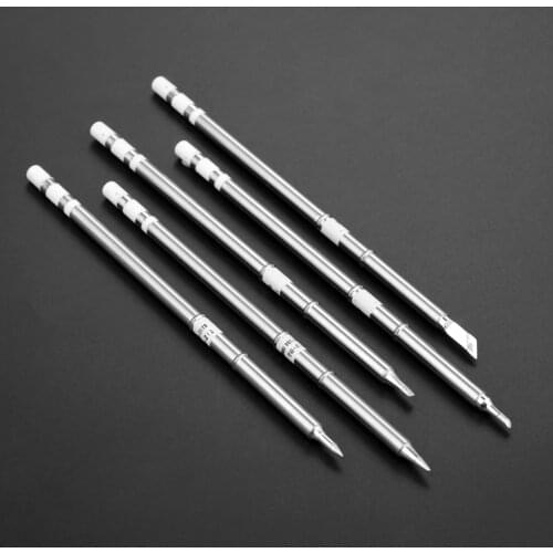 5pcs T12 Solder Iron Tip For HAKKO FX-950 FX-951 Soldering Rework Station T12-BC2, T12-KF, T12-D24, T12-IL, 12-B2