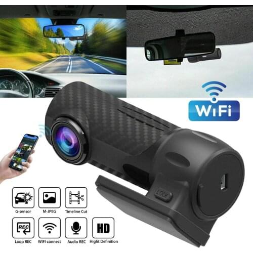ABS Plastic 1080P HD DVR Dash Hidden Car Camera with WiFi 170 Degree Wide Angle Loop Recording Automatic Boot Night Vision