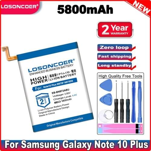 5800mAh EB-BN972ABU Battery For Samsung Galaxy Note 10+ Note10Plus Battery Note 10 Note10+ Plus SM-N975F SM-N975DS Batteries