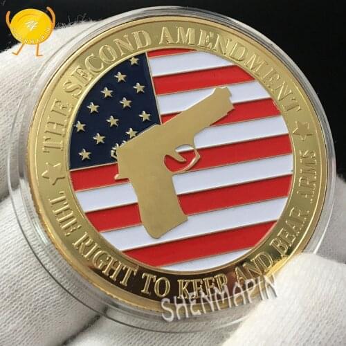 US Freeman Constitutional Right to Bear Arms Commemorate Coin Thomas Jefferson Challenge Coin Sniper Pistol Coins Collectibles