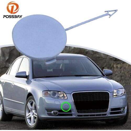 POSSBAY 1Pc Car Front Bumper Tow Hook Cover Fit for For Audi A4 L4 V6 Sedan/Quattro Avant/Quattro Sedan 2005-2008 Exterior Parts