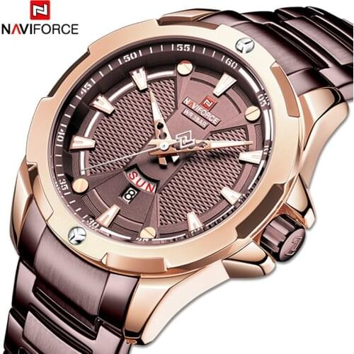 NAVIFORCE Classic Fashion Men Business Watch Top Luxury Brand Waterproof Automatic Calendar Quartz Wristwatch Relogio Masculino