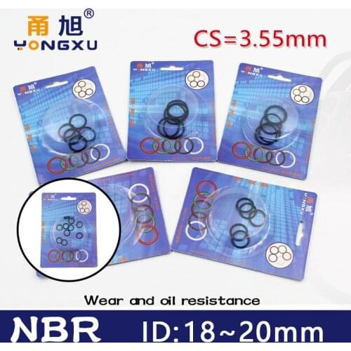 Rubber Ring Black NBR Sealing O-Ring thickness CS 3.55mm ID 18/19/20mm Waterproof oil resistance Boxed nitrile rubber Gasket