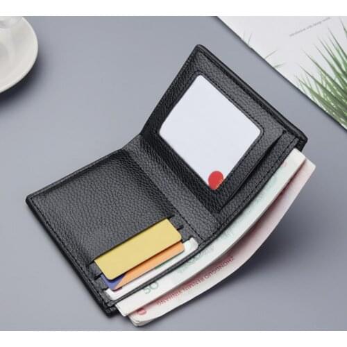 Black Simple Wallet Thin Card Holder Solid Color Blocking Luxury Card Holder Organizer for Men Wallet Card ID Holders Bags 2021