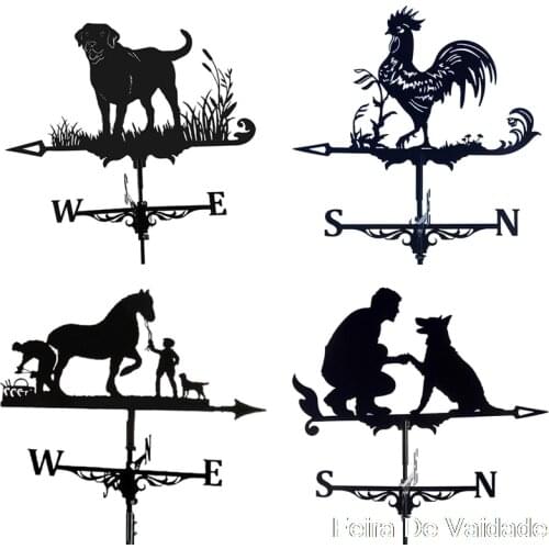 Decorative Wind Vane Weather Vane Garden Mount Yard Stake Stainless Steel Rooster Weather Vane Farm Durable Scene