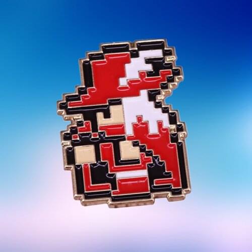 FF1 Red Mage sprite Magic Knight Combat Medic Warriors of Light enamel pin Vintage Video Games Characters brooch badge