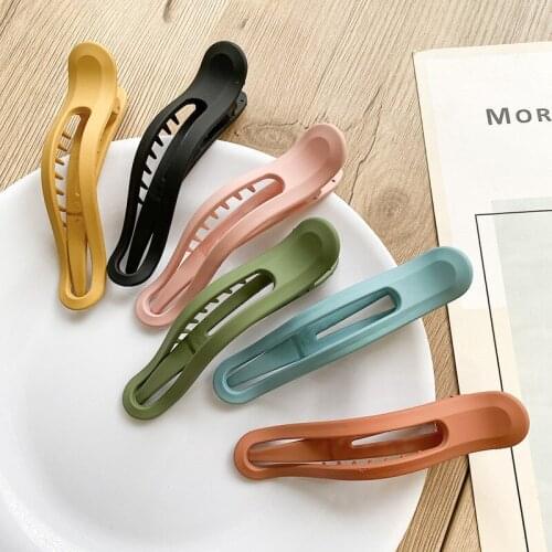 Candy Color Seamless Plastic Duckbill Clip Hair Claw for Women Girls Simple Large Hair Clip Face Wash Hairpin