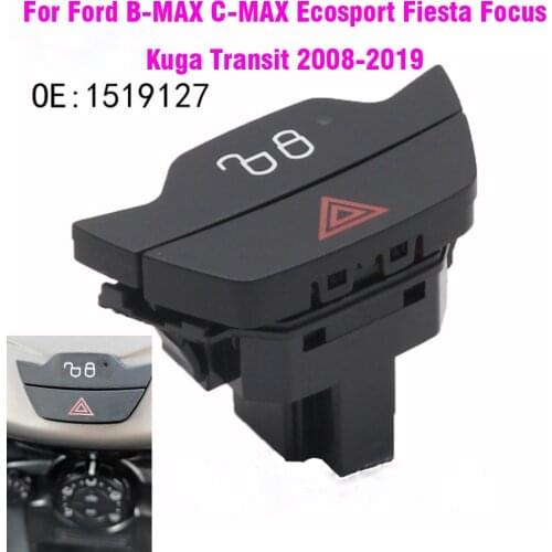 Hazard Warning Light Button Lock Unlock Switch For Ford B-MAX C-MAX Ecosport Fiesta Focus Kuga Transit 2008-2019 1519127 1767567