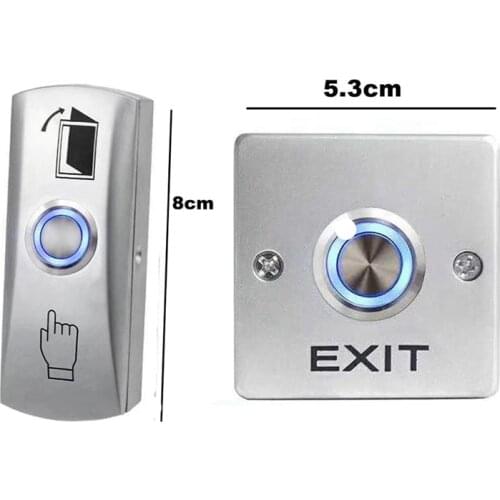 Zinc Alloy Exit Button Switch NO/NC/COM Door System Push Exit Release Button Switch For Access Control Backlight Button
