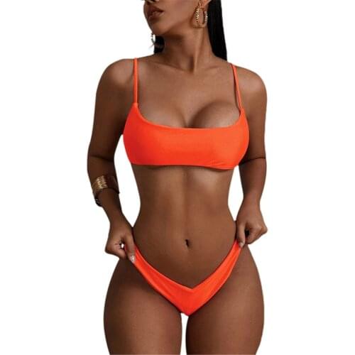 Bikini Set Sexy Brazilian Swimsuit Women Swimming Suit High Cut Solid Color 2 Piece Thong Bikinis Bathing Suit Swimwear