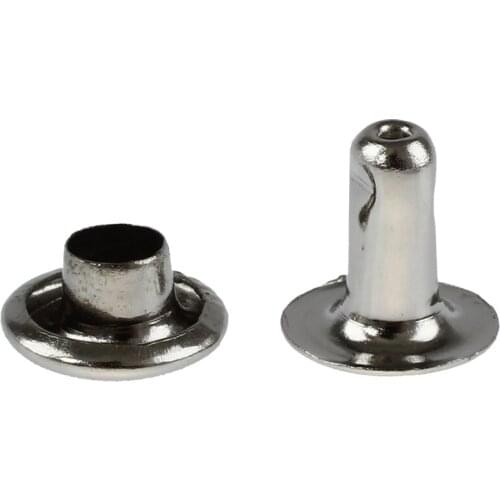 100 Sets 6mm Round Iron Rivets Rapid Studs for Riveting, Decorating, Tightening etc.--Silver