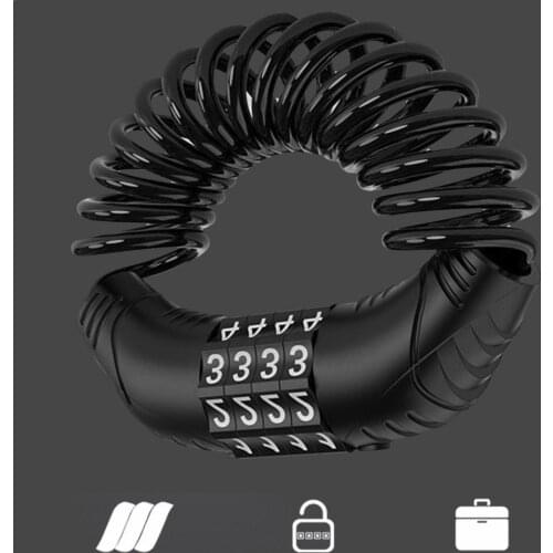 HOT SALE Mini Mountain Bike Helmet Lock Cable Durable 4 Digit Combination Lock Portable Motorcycle Anti-theft Lock Dropshipping