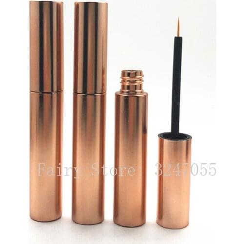 10/30/50pcs 10ml Mini Cosmetic Empty Eyelashes Tube Mascara Eyeliner Vials Container Makeup Rose Gold Bottle with Brush Plugs