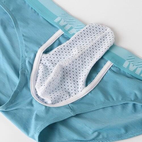 Elephant Nose Mens Panties Ice Silk Scrotum Brace Sexy Mens Briefs Mesh Breathable Men Underwear