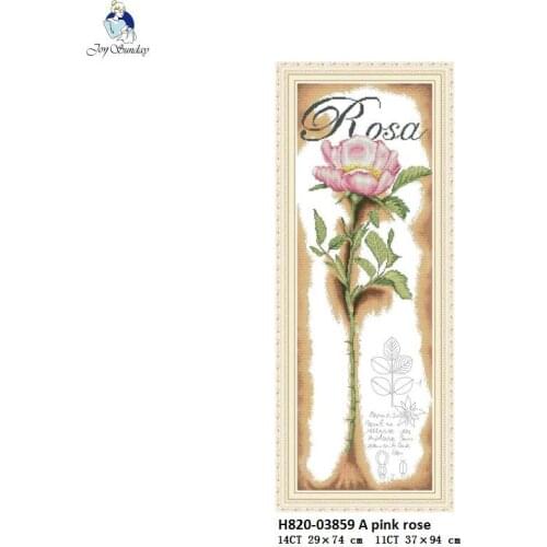 A Pink Rose Paintings Aida Canvas Cross-stitch Kits DMC 11CT and 14CT Embroidery Set Wholesale DIY Handmade Accessories Crafts
