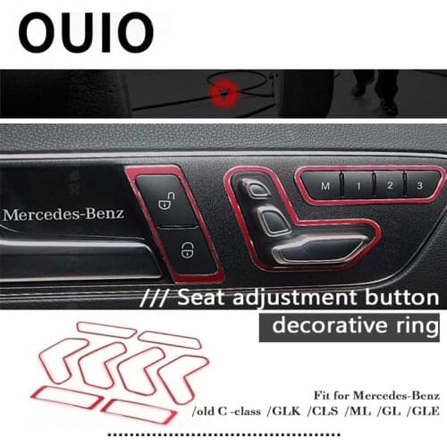 Car Seat Adjust Button Frame Stickers For Mercedes Benz W205 W204 W212 W218 X204 X166 C E GLK GL ML Class GL450 Auto Accessories