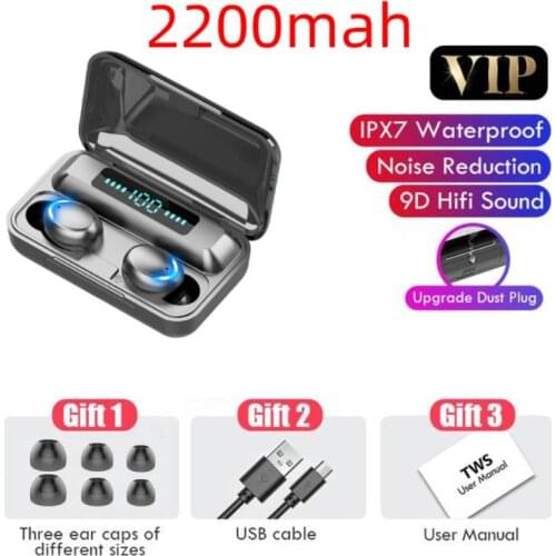 TWS Bluetooth Earphone V5.0 9D Stereo Wireless Headphones Sport Waterproof Earphones Mini True Earbuds Headsets for cellphone