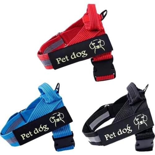 Nylon Reflective Pet Dog Adjustable Harness Soft Leash Durable Dog Cat Collar Dog Breast Chest Strap No Pull Dog Harness Vest