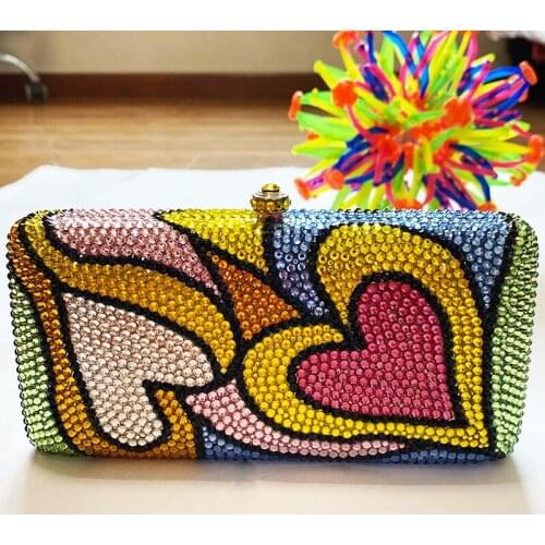 Best Designer Black/Red 5 Colors Women Party Bags Luxury Ladies Crystal Wedding Purse Elegant Diamond Rhinestone Female Clutches