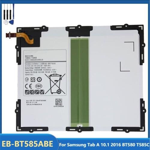 Original Replacement Tablet Battery EB-BT585ABE For Samsung Tab A 10.1 2016 BT580 SM-T585C Rechargeable Batteries 7800mAh