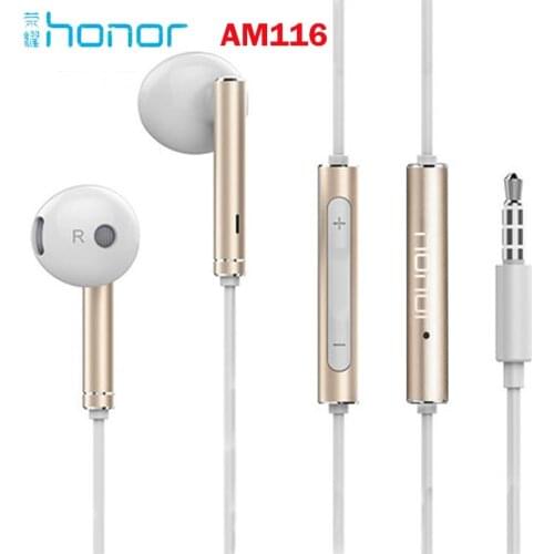 Original Huawei Earphone am116 Honor AM116 Headset Mic 3.5mm for HUAWEI P7 P8 P9 Lite P10 Plus Honor 5X 6X Mate 7 8 9 smartphone